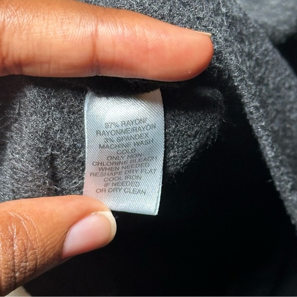 Lou & Grey Signaturesoft Charcoal Knit Open Back Long Sleeve Top Size Large - Picture 7 of 16